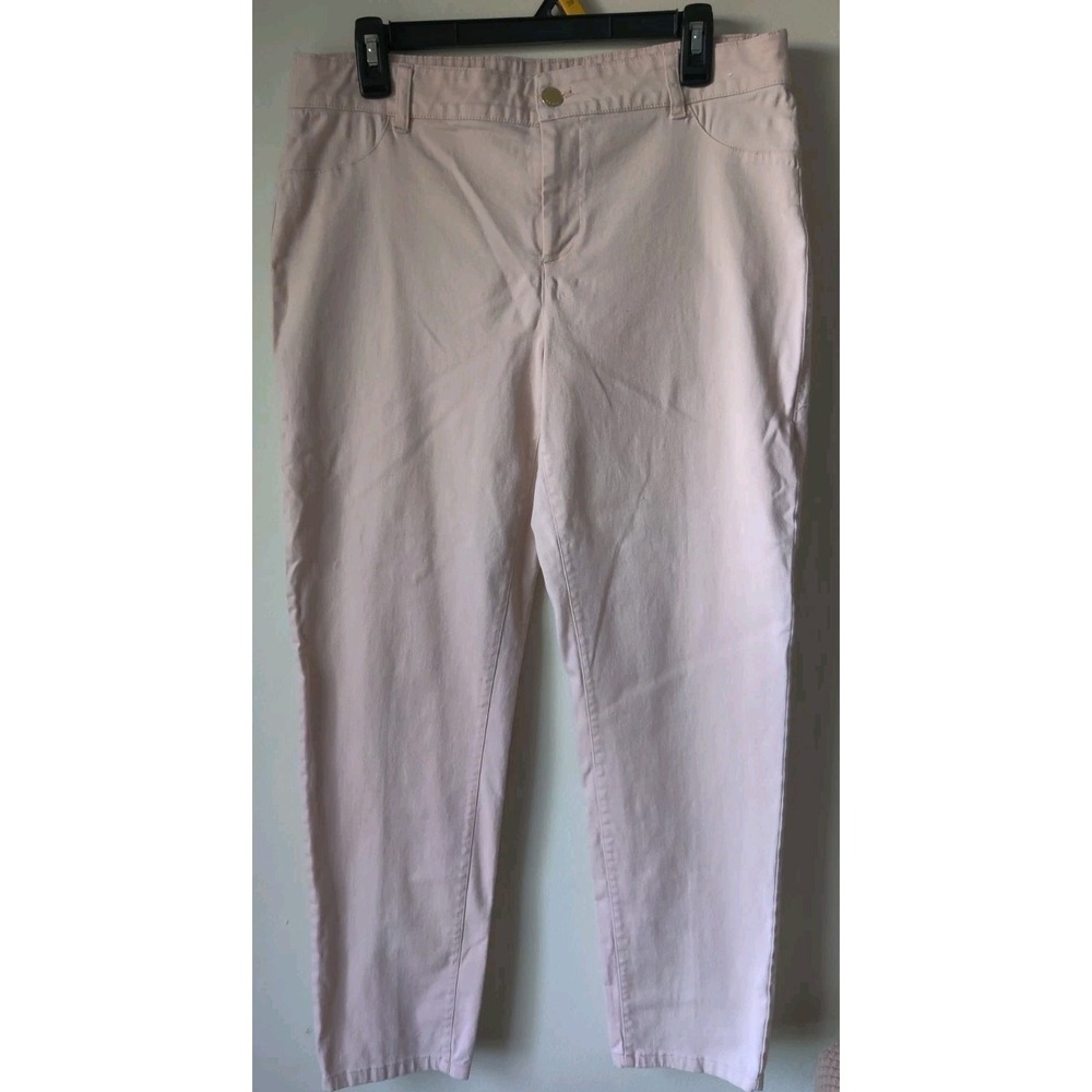 CALVIN KLEIN Blush Pink Stretch Cotton Blend Pants Size 10 Pockets
